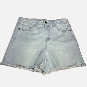 Judy Blue Light Blue Frayed Hem Denim Women Shorts size M